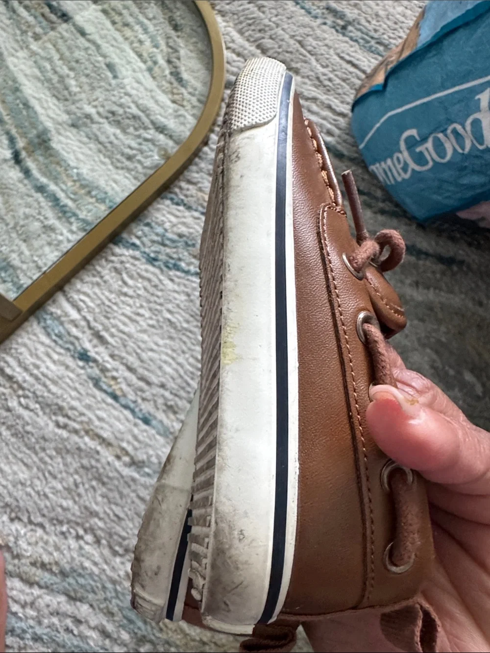 Old Navy Kids Brown Faux-Leather Moccasin Slip-Ons